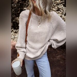 Camila - Striped Cream Sweater